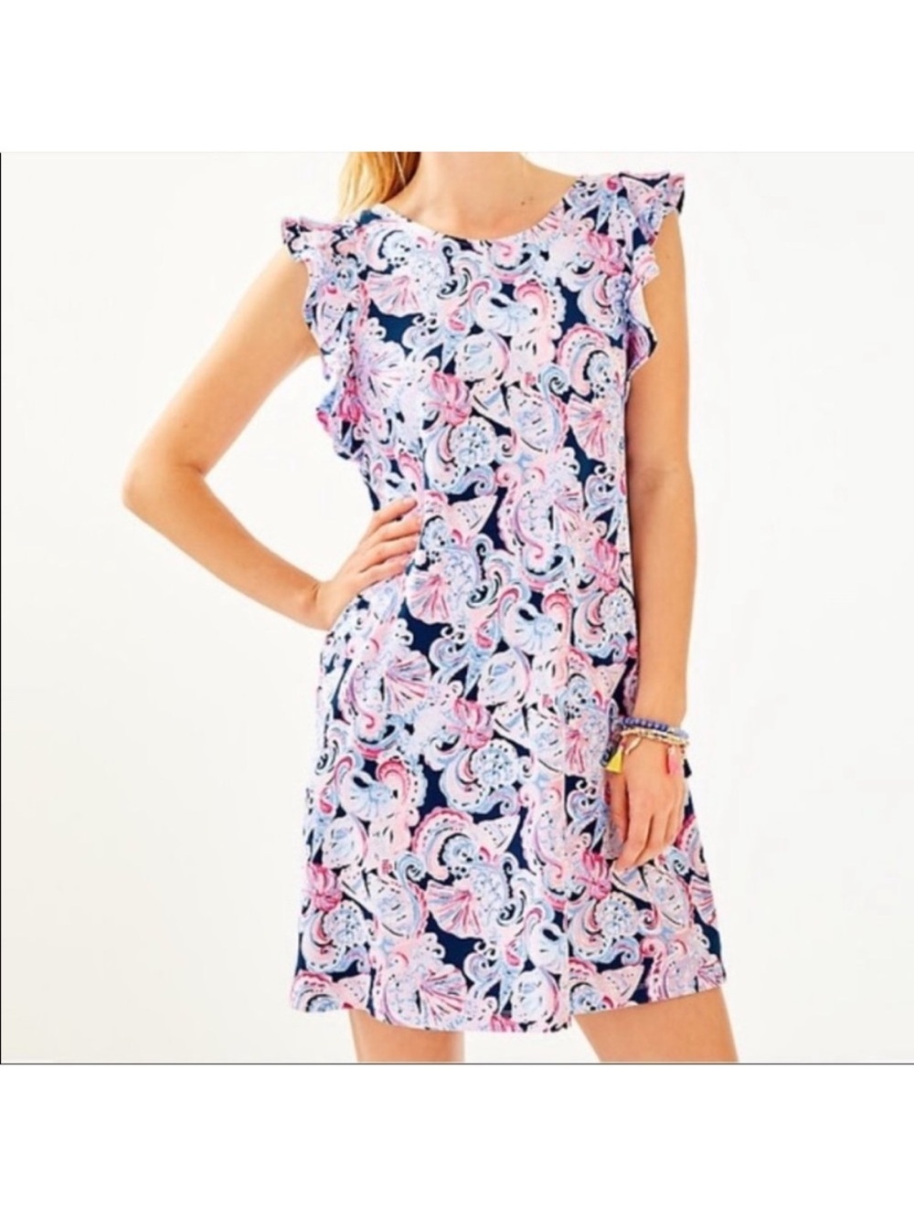 Lilly Pulitzer Dami Dress in High Tide Navy Women’s Large